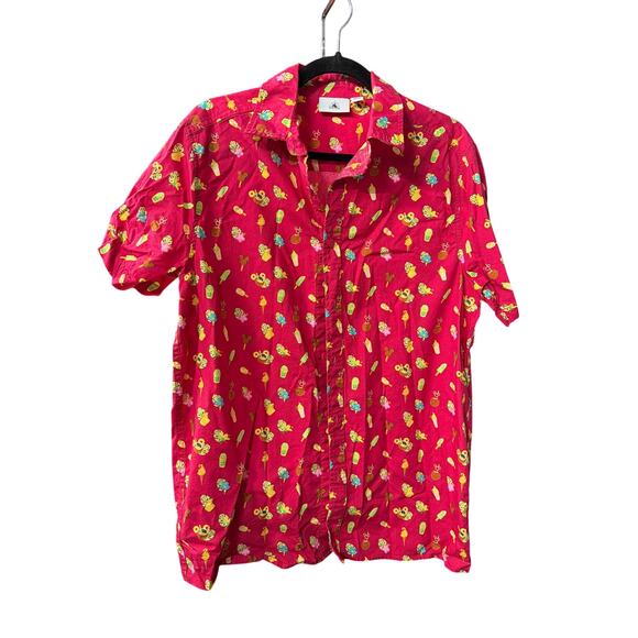 Disney Snack Print Button Down Shirt M Fun Vintage Inspired Resort - Picture 2 of 5
